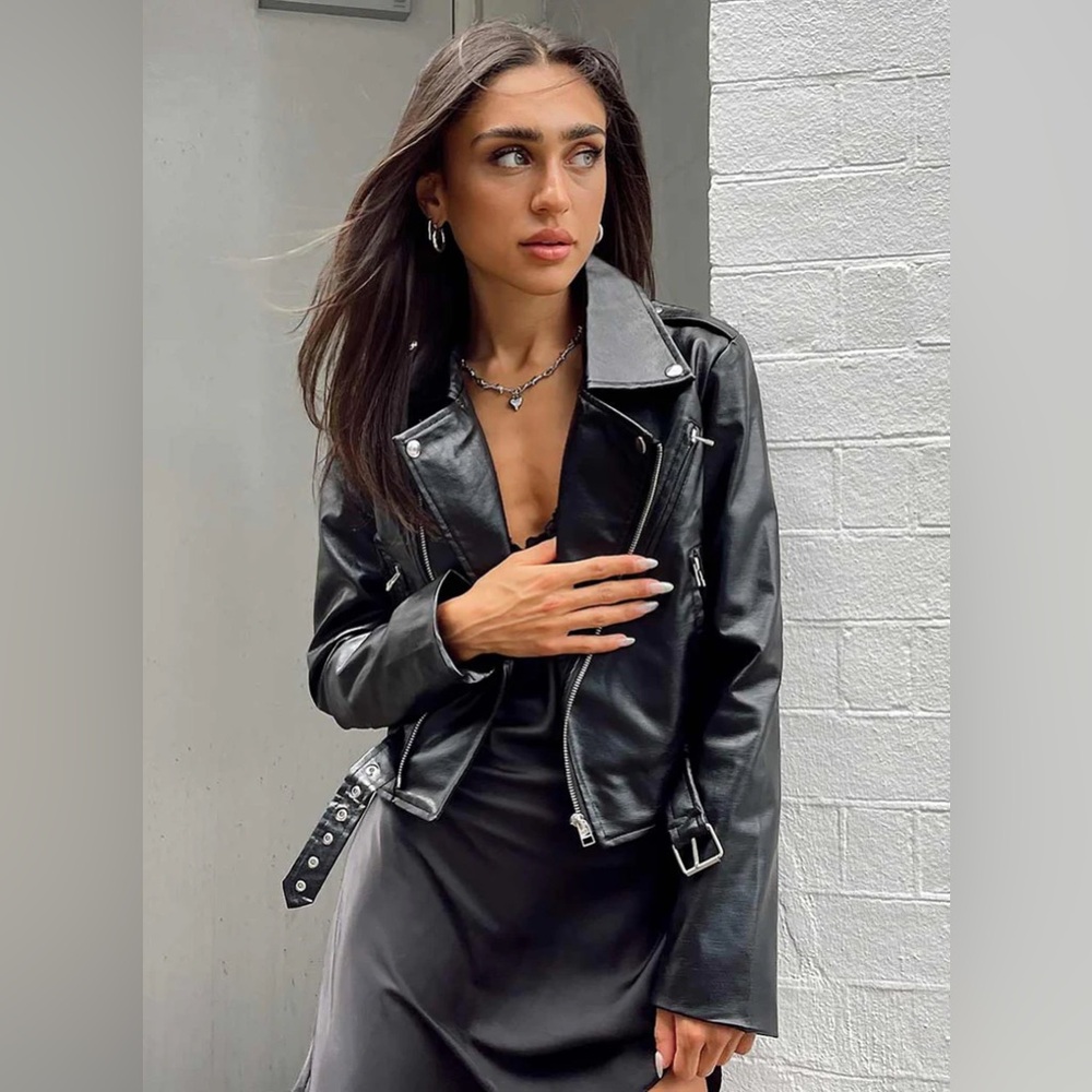 Princess Polly Black Faux Leather Jacket